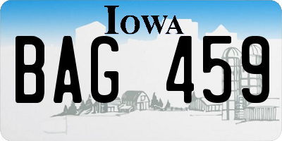 IA license plate BAG459