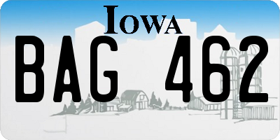 IA license plate BAG462