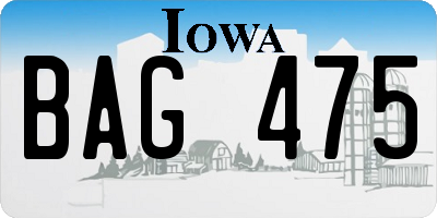 IA license plate BAG475