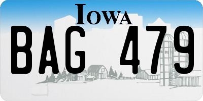 IA license plate BAG479