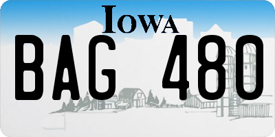IA license plate BAG480