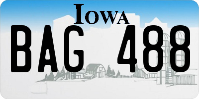 IA license plate BAG488