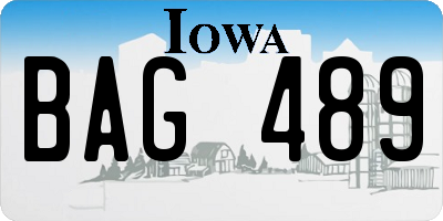 IA license plate BAG489