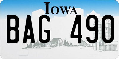 IA license plate BAG490