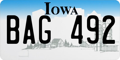 IA license plate BAG492