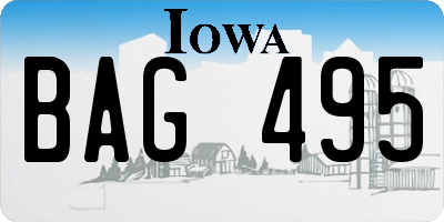 IA license plate BAG495