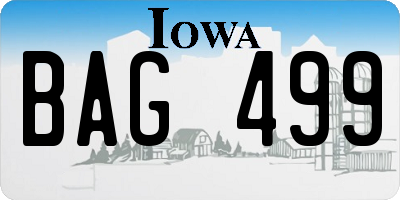 IA license plate BAG499