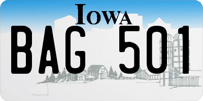 IA license plate BAG501