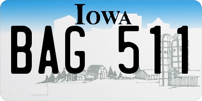 IA license plate BAG511