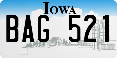 IA license plate BAG521