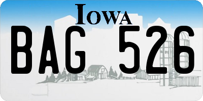 IA license plate BAG526
