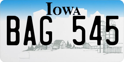 IA license plate BAG545