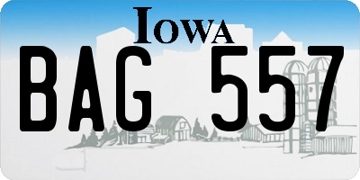 IA license plate BAG557