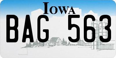 IA license plate BAG563