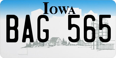 IA license plate BAG565
