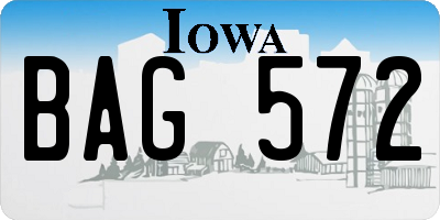 IA license plate BAG572