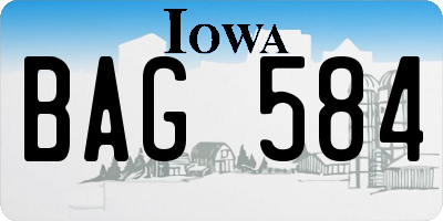 IA license plate BAG584