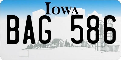IA license plate BAG586