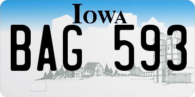 IA license plate BAG593