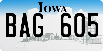IA license plate BAG605