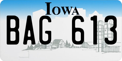 IA license plate BAG613