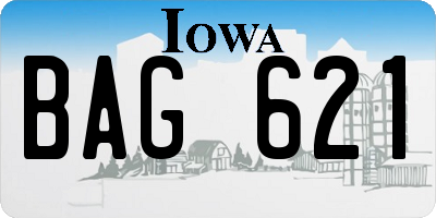IA license plate BAG621