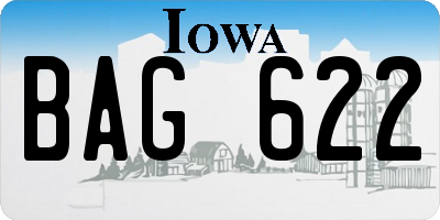 IA license plate BAG622