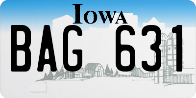 IA license plate BAG631