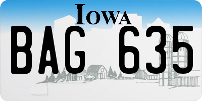 IA license plate BAG635