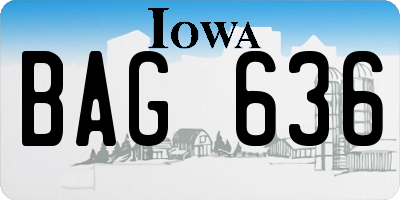 IA license plate BAG636