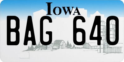 IA license plate BAG640