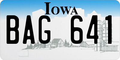 IA license plate BAG641