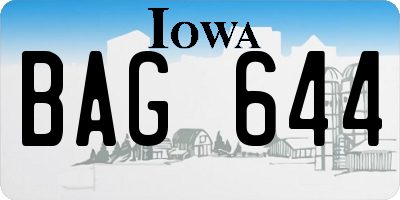 IA license plate BAG644