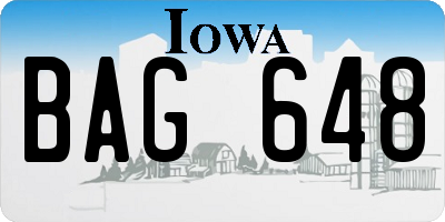 IA license plate BAG648
