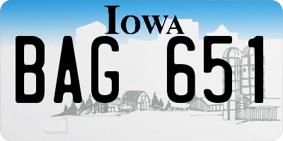 IA license plate BAG651