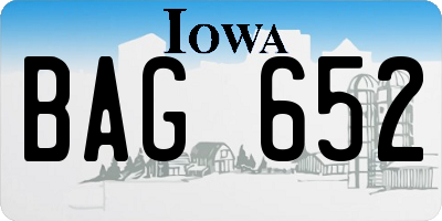IA license plate BAG652