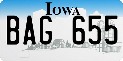 IA license plate BAG655