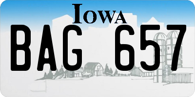 IA license plate BAG657