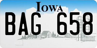 IA license plate BAG658