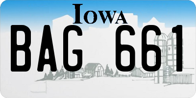 IA license plate BAG661