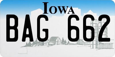 IA license plate BAG662