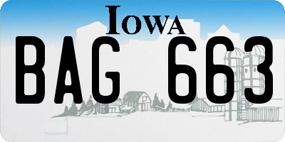 IA license plate BAG663