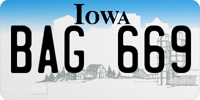IA license plate BAG669