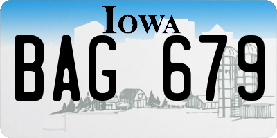 IA license plate BAG679