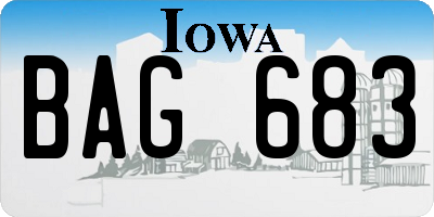 IA license plate BAG683