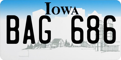IA license plate BAG686