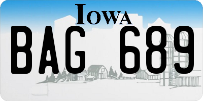 IA license plate BAG689