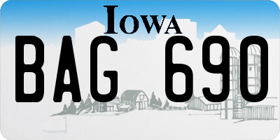 IA license plate BAG690