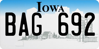 IA license plate BAG692