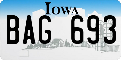 IA license plate BAG693